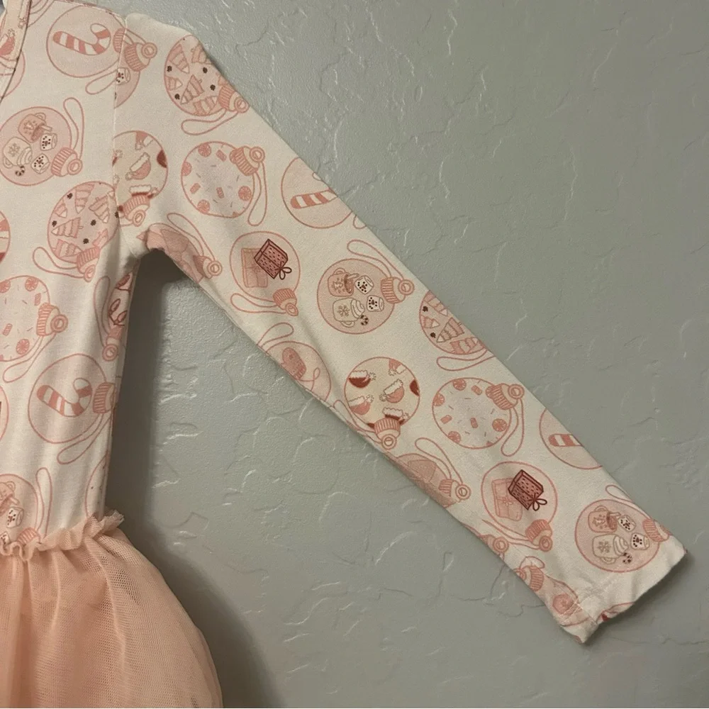 In My Jammers blush ornament christmas tiered tutu bamboo dress size 3T